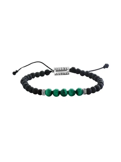 Saks Fifth Avenue Women's Sterling Silver, Lava & Malachite Beaded Bracelet In Neutral
