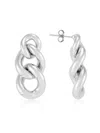 Saks Fifth Avenue Women's Sterling Silver Oval Link Drop Earrings In Metallic