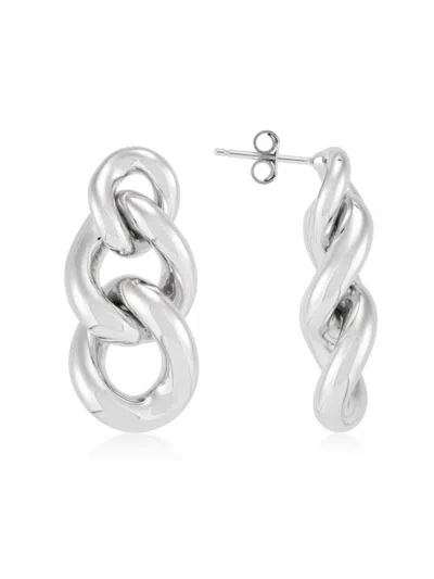 Saks Fifth Avenue Women's Sterling Silver Oval Link Drop Earrings In Metallic
