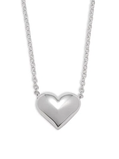 Saks Fifth Avenue Women's Sterling Silver Puff Heart Pendant Necklace