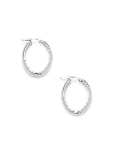 Saks Fifth Avenue Women's Sterling Silver Tube Hoop Earrings In White