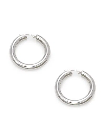 Saks Fifth Avenue Women's Sterling Silver Tube Hoop Earrings In Metallic