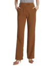 Saks Fifth Avenue Women's Straight-leg High-rise Trousers In Mocha