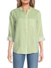 Saks Fifth Avenue Women's Striped 100% Linen Relaxed-fit Shirt