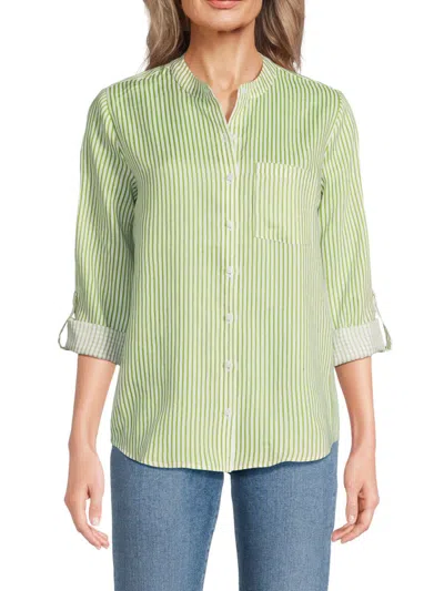 Saks Fifth Avenue Women's Striped 100% Linen Relaxed-fit Shirt