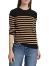 Saks Fifth Avenue Women's Striped Cashmere Sweater In Black Camel
