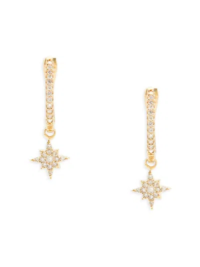 Saks Fifth Avenue Women's Stylish 14k Yellow Gold & 0.15 Tcw Diamond Drop Earrings