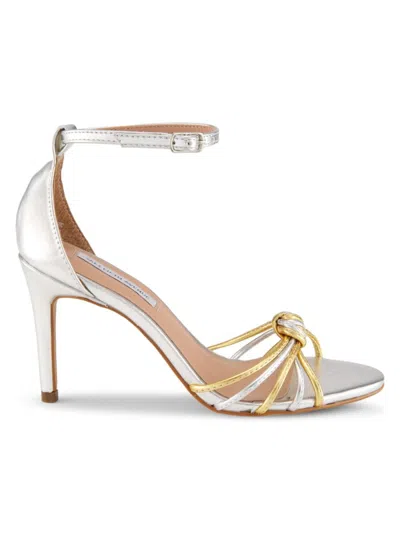Saks Fifth Avenue Women's Susan Metallic Ankle Strap Sandals In Silver