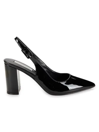 Saks Fifth Avenue Women's Teddy 82mm Leather Block Heel Pumps In Black Patent
