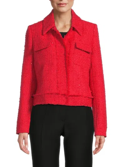Saks Fifth Avenue Women's Textured Blazer In Fiery Red