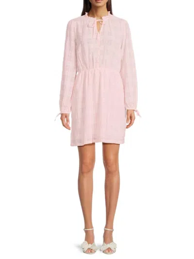 Saks Fifth Avenue Women's Textured Cotton Blend Minidress In Pony Pink