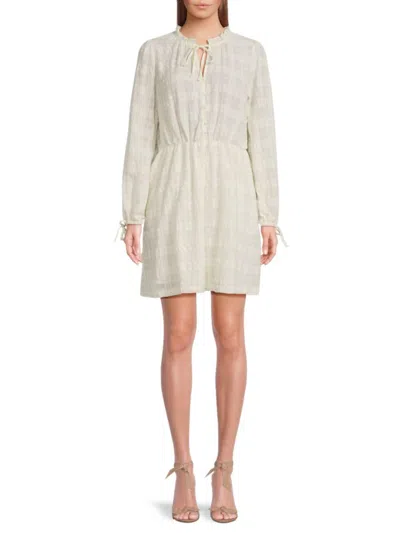 Saks Fifth Avenue Women's Textured Cotton Blend Minidress In White
