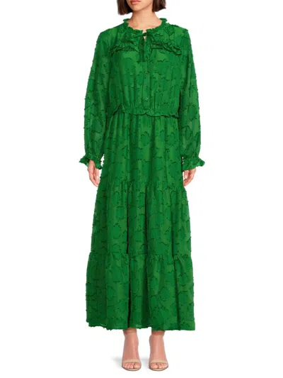 Saks Fifth Avenue Women's Textured Midi Dress In Spruce | ModeSens