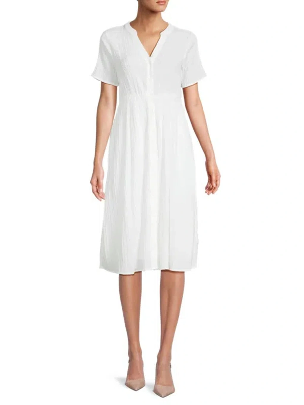 saks shirt dress Another Tomorrow Pleat Back Shirt Dress