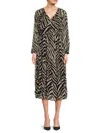 Saks Fifth Avenue Women's Tiered Zebra-print Chiffon Midi-dress In Black