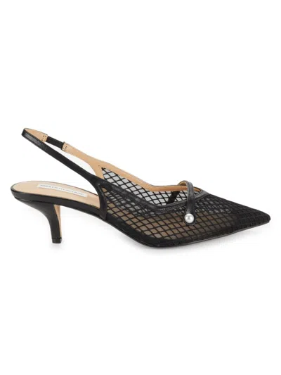 Saks Fifth Avenue Women's Tinsley 64mm Leather Slingback Pumps In Black