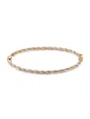 Saks Fifth Avenue Women's Tri-tone 14k Gold Twist Bangle Bracelet In Gold