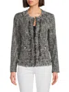 Saks Fifth Avenue Women's Tweed Jacket In Black Grey