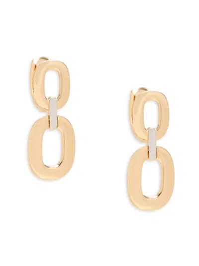 Saks Fifth Avenue Women's Two-tone 14k Gold Oval-link Drop Earrings