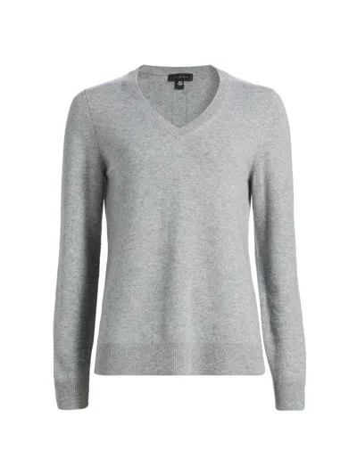 Saks Fifth Avenue Women's V-neck Cashmere Sweater In Gray