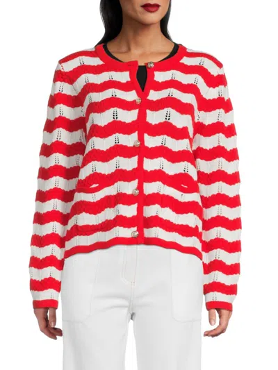 Saks Fifth Avenue Women's Wave Striped Cardigan