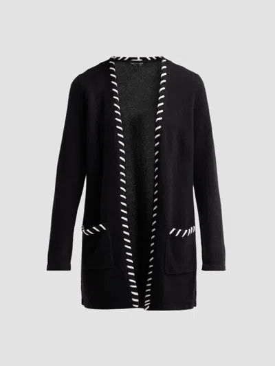 Saks Fifth Avenue Women's Whipstitch Cashmere Cardigan In Black