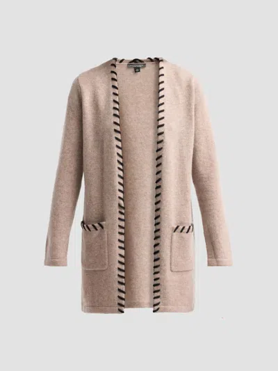 Saks Fifth Avenue Women's Whipstitch Cashmere Cardigan In Neutral