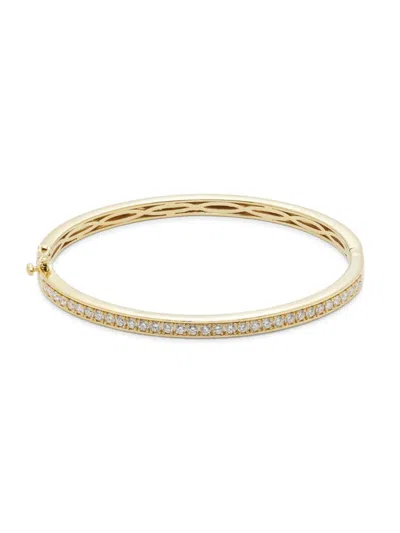 Saks Fifth Avenue Women's Yellow Goldplated Sterling Silver & 1.37-1.44 Tcw Lab-grown Diamond Bangle