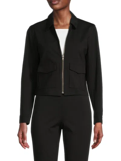 Saks Fifth Avenue Women's Zip Front Jacket In Black
