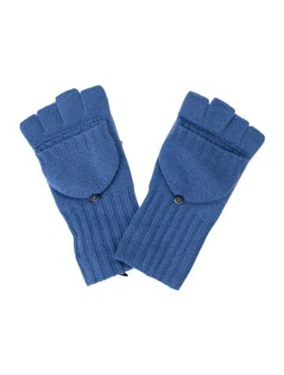 Pre-owned Saks Fifth Avenue Womens Cashmere Gloves W/tags In Blue