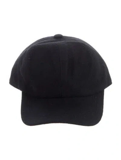 Pre-owned Saks Fifth Avenue Wool Baseball Hat In Black