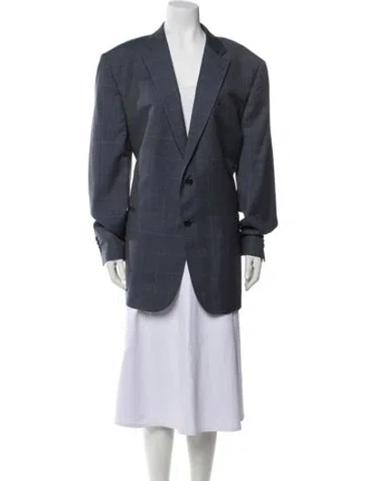 Pre-owned Saks Fifth Avenue Wool Blazer In Blue