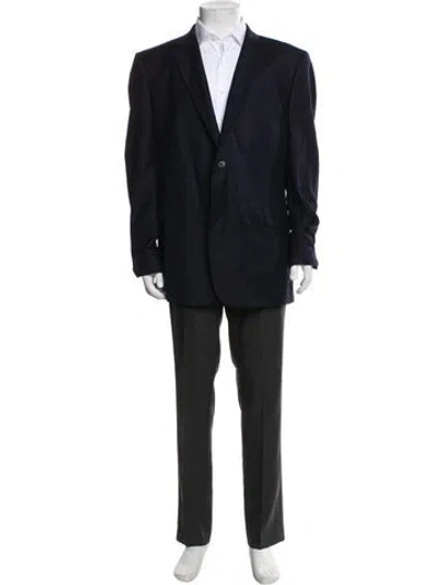 Pre-owned Saks Fifth Avenue Wool Blazer In Blue