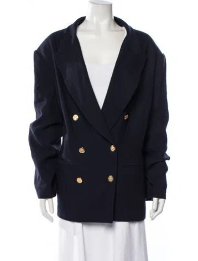 Pre-owned Saks Fifth Avenue Wool Blazer In Blue