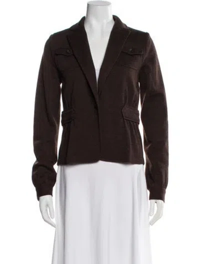 Pre-owned Saks Fifth Avenue Wool Blazer In Brown
