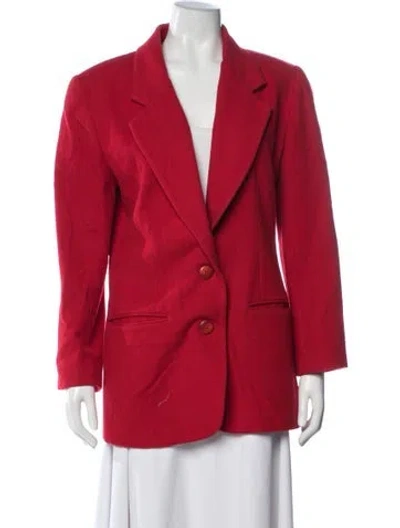 Pre-owned Saks Fifth Avenue Wool Blazer In Red