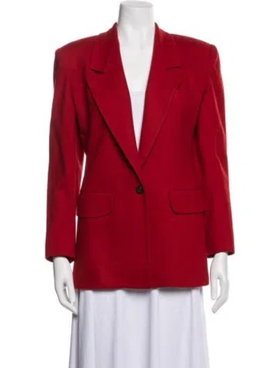 Pre-owned Saks Fifth Avenue Wool Blazer In Red