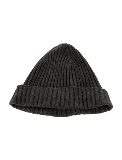 Pre-owned Saks Fifth Avenue Wool Blend Knit Hat In Gray