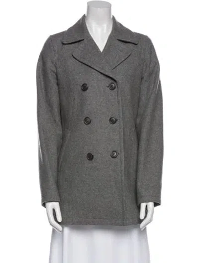 Pre-owned Saks Fifth Avenue Wool Coat In Gray