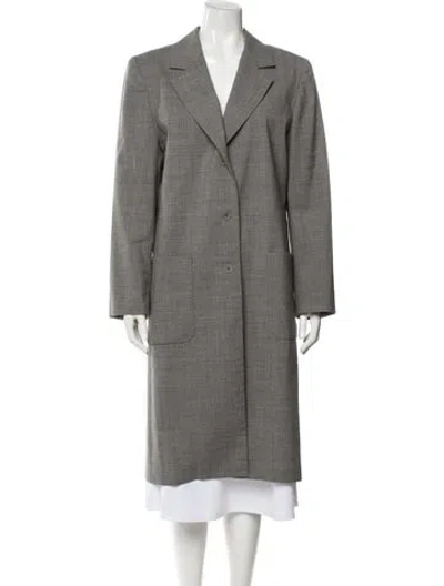 Pre-owned Saks Fifth Avenue Wool Coat In Gray