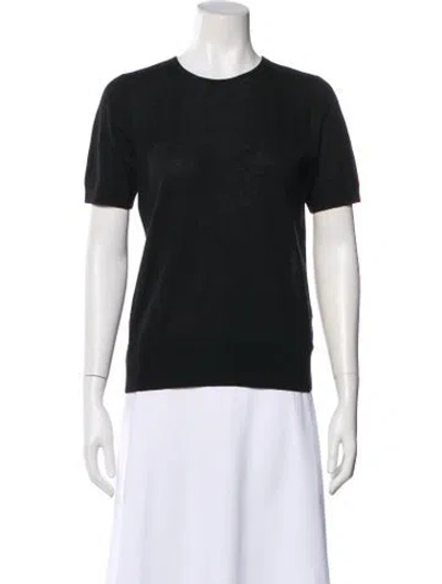 Pre-owned Saks Fifth Avenue Wool Crew Neck Sweater In Black