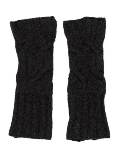 Pre-owned Saks Fifth Avenue Wool Fingerless Gloves In Grey