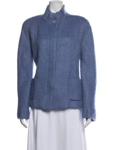 Pre-owned Saks Fifth Avenue Wool Jacket In Blue