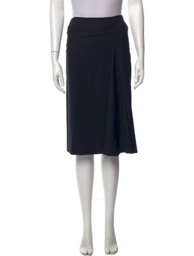 Pre-owned Saks Fifth Avenue Wool Knee-length Skirt In Black
