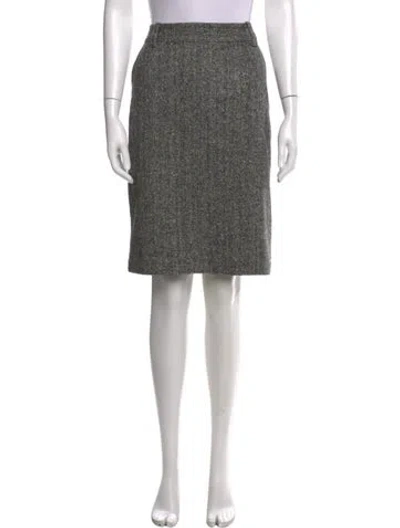 Pre-owned Saks Fifth Avenue Wool Knee-length Skirt In Black