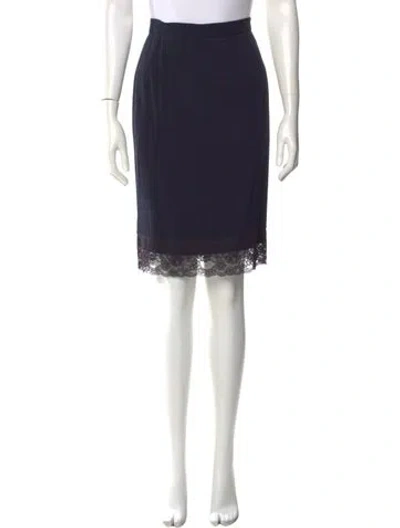 Pre-owned Saks Fifth Avenue Wool Knee-length Skirt In Blue