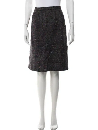 Pre-owned Saks Fifth Avenue Wool Knee-length Skirt In Multi