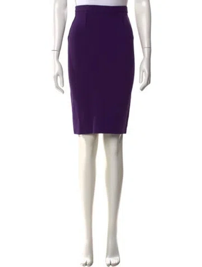 Pre-owned Saks Fifth Avenue Wool Knee-length Skirt In Purple