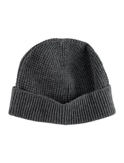 Pre-owned Saks Fifth Avenue Wool Knit Beanie Hat W/tags In Grey
