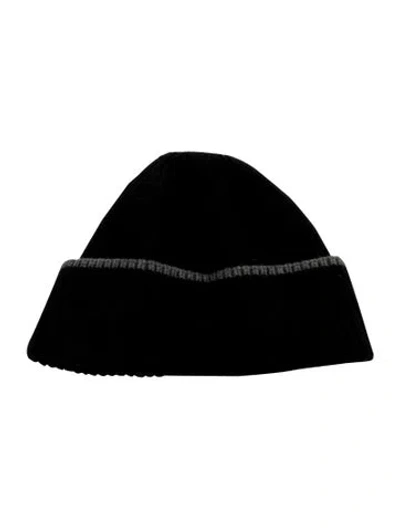 Pre-owned Saks Fifth Avenue Wool Knit Beanie W/tags In Black/grey